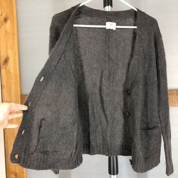 Aritzia TNA Wool Mohair Dark Grey Button Cardigan Sz XS‎ - Picture 5 of 10